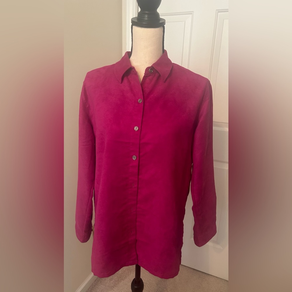 Beautiful Euc Pink Button Down The Front Top With… - image 1